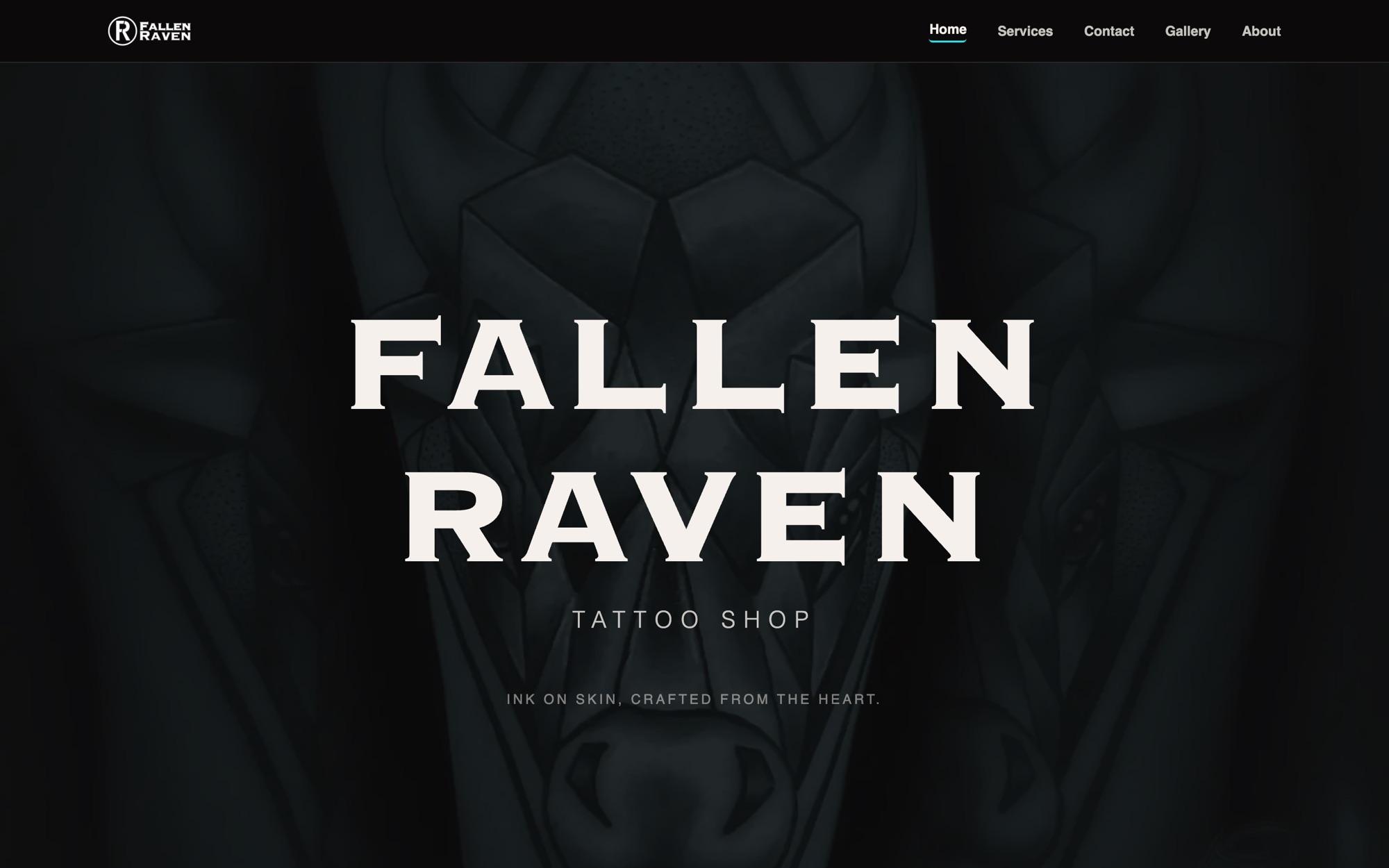 Fallen Raven Tattoo Studio website